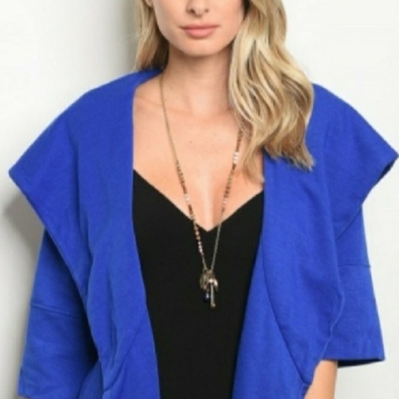 Royal Blue Kimono Jacket with Cowl Collar Extaren - Picture 6 of 6